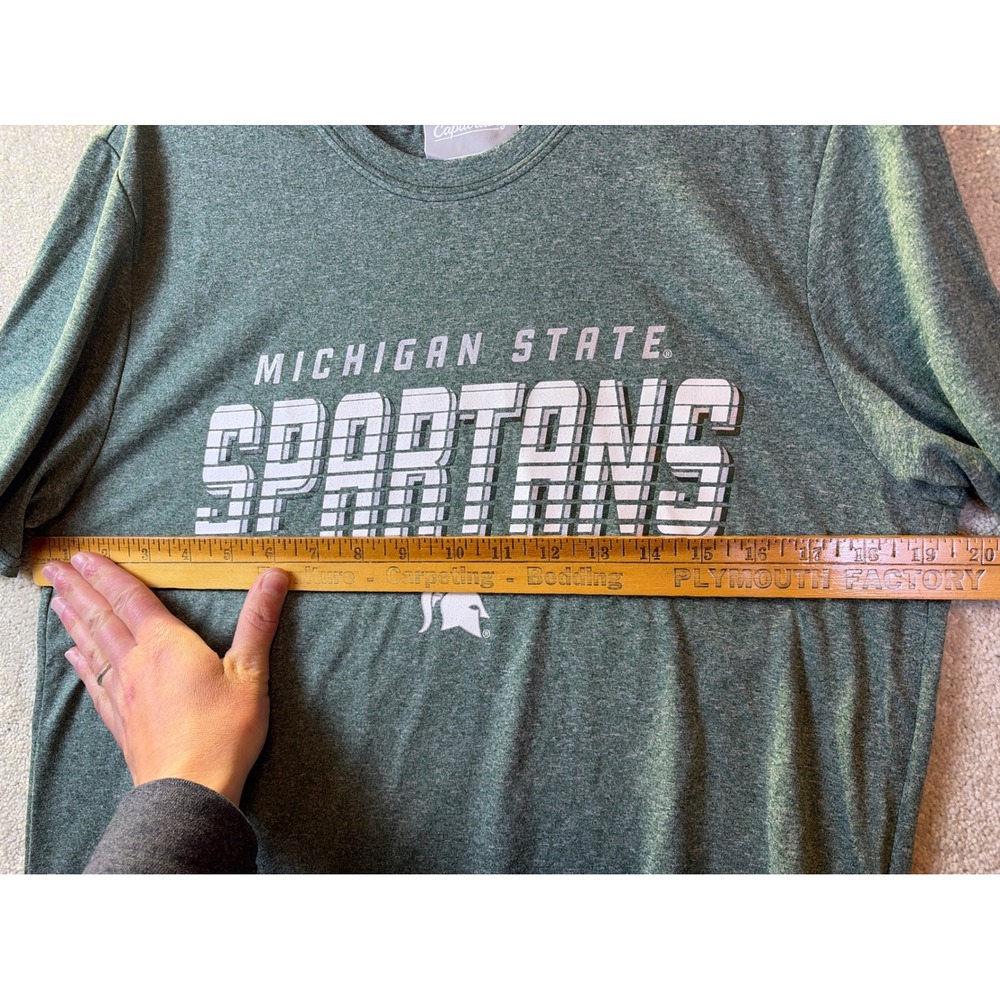 Captivating Michigan State Spartans T-Shirt Mens Medium Green Heathered NCAA NEW - Picture 8 of 8